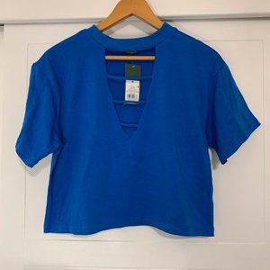 Wild Fable Blue Ripped/Distressed T-Shirt Size M